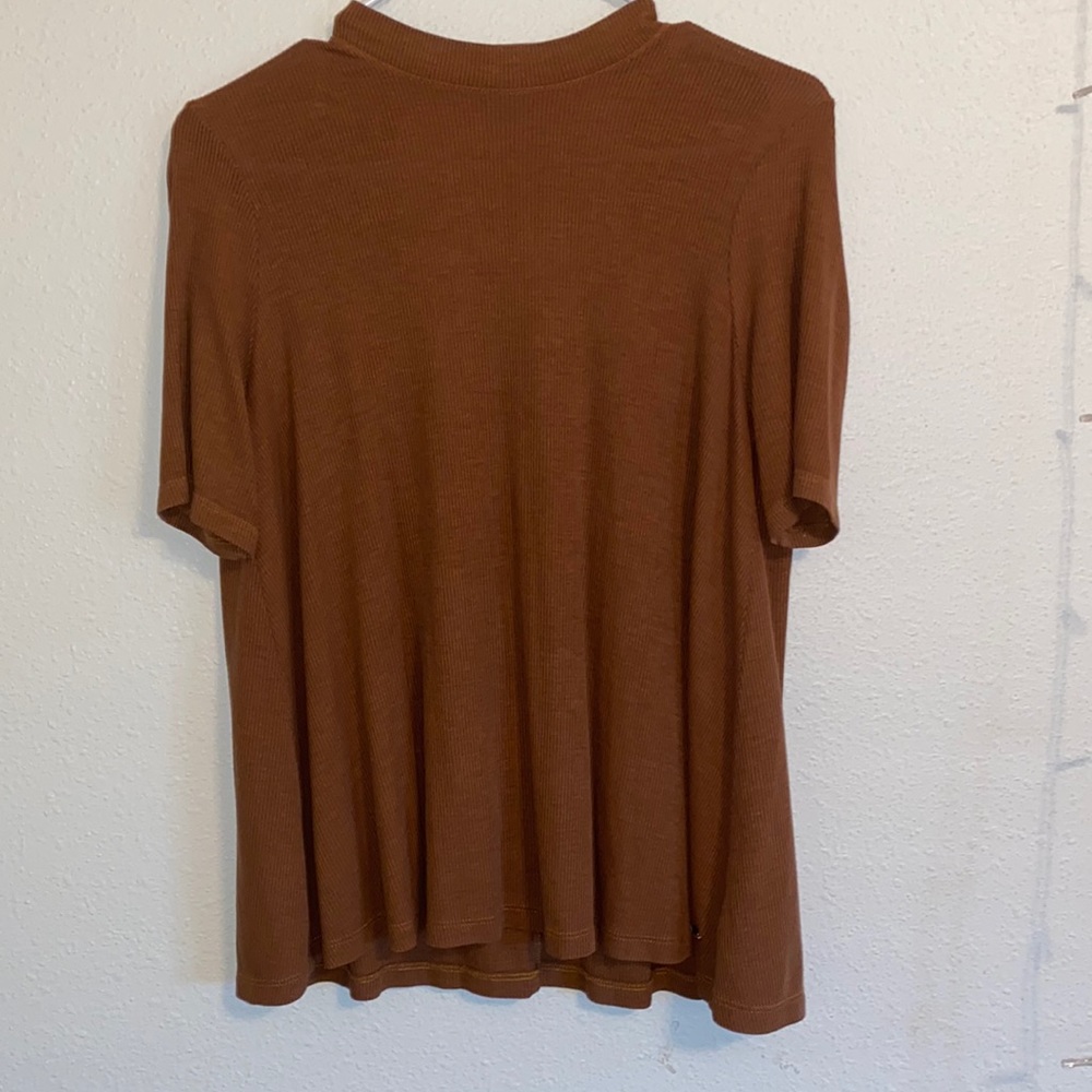 Aero Brown high neck shirt with cut out back